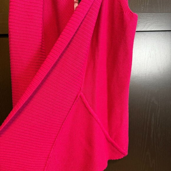 Michael Stars Wool Cashmere Shawl Collar Sleeveless Fuchsia Sweater Size 2 Soft - Picture 6 of 10